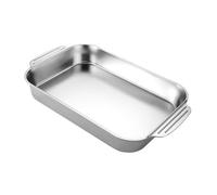 CRILSTYLEO Large Rectangular Roasting Pan Oven Cookie Sheet Stainless Steel Turkey Pan Induction Cooktop Nonstick Surface Easy Release 41x24x5.3cm