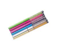 CRILSTYLEO Luxury Eyelash Brush Applicator Set 6pcs Spiral Brushes with Rhinestone Tips Perfect for Mascara Dark