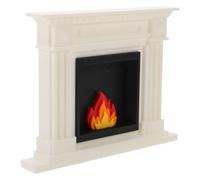 CRILSTYLEO Miniature Dollhouse Fireplace Decor with Realistic Flame Ambience Play Mantelpiece Ornament for DIY Dollhouse Cozy Photo Prop for Christmas Dioramas Fairy Garden Displays