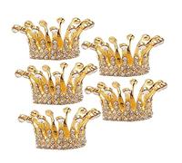 CRILSTYLEO Nail Art Brush Holder 5pcs Crown Pearl Manicure Tools Vintage Design Pen Rack Manicure Accessory