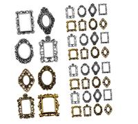 CRILSTYLEO Pcs Vintage Metal Mini Oval Photo Frame for Nail Art Decor Gothic Nail Decor Gold Frame