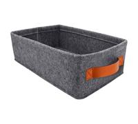 CRILSTYLEO Rectangular Folding Storage Basket Grey Large Capacity Organizer Container for Home Clothes Books Stationery Accessories Space-saving Holder