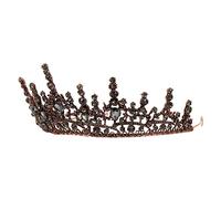 CRILSTYLEO Retro Crystal Baroque Crown Tiara Headdress Accessory for Women Stylish for Parties