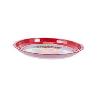 CRILSTYLEO Retro Style Enamel Plate for Home Creative Round Dish for Serving Fruits Snacks and Desserts Unique Chinese Design for Housewarming and Entertaining