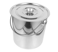 CRILSTYLEO Stainless Steel Fireplace Ash Bucket with Lid Handle Coal Bucket for Fireplace Large Capacity Storage Random Style