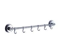 CRILSTYLEO Strong Suction Cup Hook Rail for Bathroom and Kitchen Wall Mounted Towel Holder with Hooks No Drill Space Saving Design