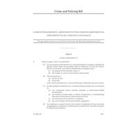 Crime and Policing Bill Commons disagreement, amendments to the Commons amendments as amendments in lieu, insistence and reason (House of Lords) HLB 194