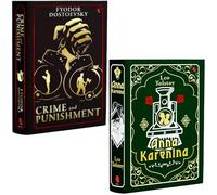 Crime and Punishment By Fyodor Dostoevsky & Anna Karenina By Leo Tolstoy (Deluxe Leather Bound Hardback Edition) 2 Books Collection Set