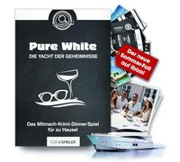 Crime Dinner for 4 People - Pure White: the Yacht of Secrets - Role Play with Spanish Flair (on Ibiza) - BBQ - Summer Game Gift for Friends - Evening with Friends