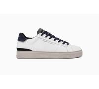 Crime London, Blade Fashion Leather Trainers, White Blue, 11 UK