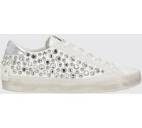 CRIME LONDON Distressed Leather Sneakers with Studs and Rhinestones - Size: 37 - female