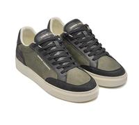 Crime London, Eclipse Fashion Leather Trainers, Miltary Black, 9.5 UK