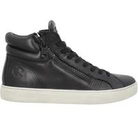 Crime London, High Top Double Zip Trainers Mid Leather Fashion Fashion, black, 9 UK