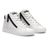 Crime London, Java Mid Leather Fashion Trainers (Double Zip), white black, 7 UK