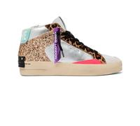 Crime London Sk8 Deluxe Mid Trainers Silver EU 36 Woman