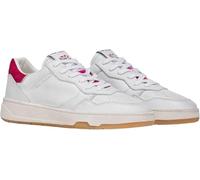 Crime London, Timeless Low Top Leather Sneaker Shoes Fashion, White Fuchsia, 7 UK