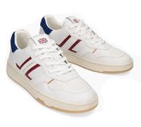 Crime London, Timeless Unisex Fashion Leather Shoes, White Blue Red, 9 UK