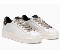 Crime London, Weightless Low Top Fashion Leather Sneakers, White Leo, 8 UK