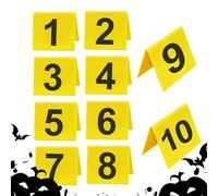 Crime Scene Evidence Marker | Crime Scene Props | Detective Party Decorations | Acrylic Number Cards With Bold Black Print, Sturdy Design For Forensic Training, Mystery Games Or Themed Parties