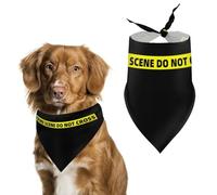 Crime Scene Funny Dog Bandanas Adjustable Pet Neckerchief Summer Triangle Scarf for Small Medium Large Pets
