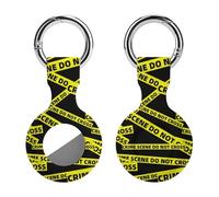 Crime Scene Funny Protective Case Compatible with Airtag GPS Tag Tracker Cover for Pet Luggage Key