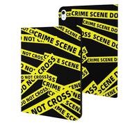 Crime Scene Funny Tablet Cases Multi-Viewing Angels Trifold Stand Case Compatible with iPad Series