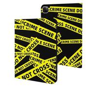 Crime Scene Funny Tablet Cases Multi-Viewing Angels Trifold Stand Case Compatible with iPad Series
