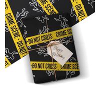 Crime Scene Gift Wrap Crime scene wrapping paper, Murder mystery Wrapping Paper, CSI themed gift paper, Halloween crime scene wrap, Unique 5M Roll