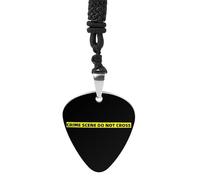 Crime Scene Guitar Pick Necklace Metal Pendant Necklaces Jewelry Rock Accessories Gifts for Women Men