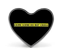 Crime Scene Heart Metal Badges Decorative Brooches Fashionable Lapel Pin for Hat Backpack Clothing