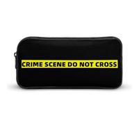 Crime Scene Large Pencil Case Pouch Multifunctional Office Storage Pocket Makeup Bag with Zipper