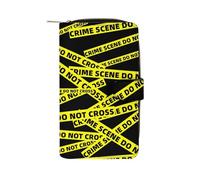 Crime Scene Leather Bifold Organizer Wallet with Zipper Pocket Multifunctional Credit Card Holder
