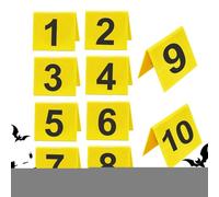 Crime Scene Markers - Crime Scene Decorations | Polices Crime Scene Markers | Yellow Crime Scene Marker Signs | Detective Evidence Marker Number Cards | Mystery Decorations For Crime Scene Home Work