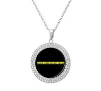 Crime Scene Multicolored Diamond Necklaces Jewelry Brilliant Circle Pendant Necklace Gift for Women