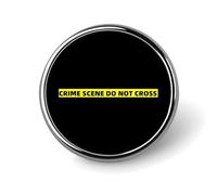 Crime Scene Round Metal Badges Decorative Brooches Fashionable Lapel Pin for Hat Backpack Clothing