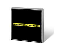 Crime Scene Square Metal Badges Decorative Brooches Fashionable Lapel Pin for Hat Backpack Clothing