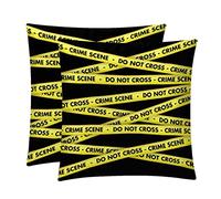 Crime Scene Tape Set of 2 Personalized Decorative Throw Pillow Case Cushion Cover
