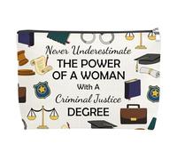 Criminal Justice Lover Gift Woman Criminal Justice Makeup Bag Inspirational Gift for Law Student Gifts Justices Cosmetic Bag Law School Graduation Presents Lawyer Gifts for Women Prosecutor Present