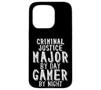 Criminal Justice Major By Day Gamer By Night Criminology Case for iPhone 15 Pro