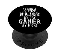 Criminal Justice Major By Day Gamer By Night Criminology PopSockets Adhesive PopGrip