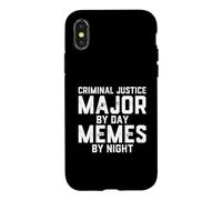 Criminal Justice Major By Day Memes Night Cop Police Student Case for iPhone X/XS