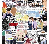 Criminal Minds TV Show Stickers 50Pcs, Vinyl Waterproof Merchandise Decals for Laptop Water Bottles Computer Bumper Car Bike Hard Hat, Graffiti Patches for Men Women Kids Teens Adults