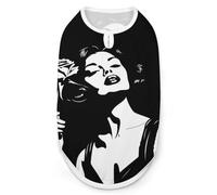 Criminal Woman And Roses Black White Dog And Cat Clothes Pet Summer Sleeveless T Shirt Basic Vest XL