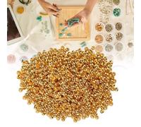 Crimp Beads, 500Pcs Stopper Beads Round Spacer Loose Stopper Terminators Tips Column Stoppers to Secure The Ends of Jewelry Strings for Necklace Bracelet DIY (Gold)