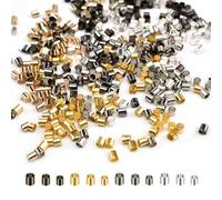 Crimp Beads for Jewellery Making, 1200pcs Crimp Tube Beads Jewelry Crimping Tube Ends Spacer Bead for Bracelet Making 1.5mm 2mm 2.5mm