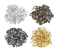 Crimp Beads for Jewelry Making, Teaaha 1000 PCS Plated Brass 1.5x1.5mm Crimping Beads Crimp Tubes String Bracelet End Loose Stopper Beads Tube Crimp Beads for Earring Necklace Pendant DIY (4 Colors)