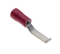 Crimp Blade Lipped Terminals, Pack of 100 - Red, 0.5-1.5mm - Vinyl Insulated Terminal Wire Ferrules Copper Connectors, Cord Wire Cable End