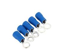 Crimp Cable Terminal 22-16 AWG Gauge Copper Ring Terminals Connectors, 1.5-2.5mm2 Cable Connector, RV2.5-3 RV Blue Wire 100pcs
