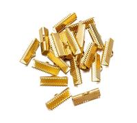 Crimp Ends for Jewelry Making 300 Pcs Crimp Beads Cove Clasps Cord End Caps String Ribbon Leather Clip Foldover Fastener Connectors(Gold,13mm)