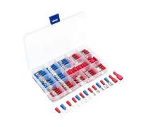 Crimp Spade Terminal Assorted Electrical Wire Cable Connector Kit Crimp Spade Insulated Ring Fork Spade Butt Lugs Set(140PCS)